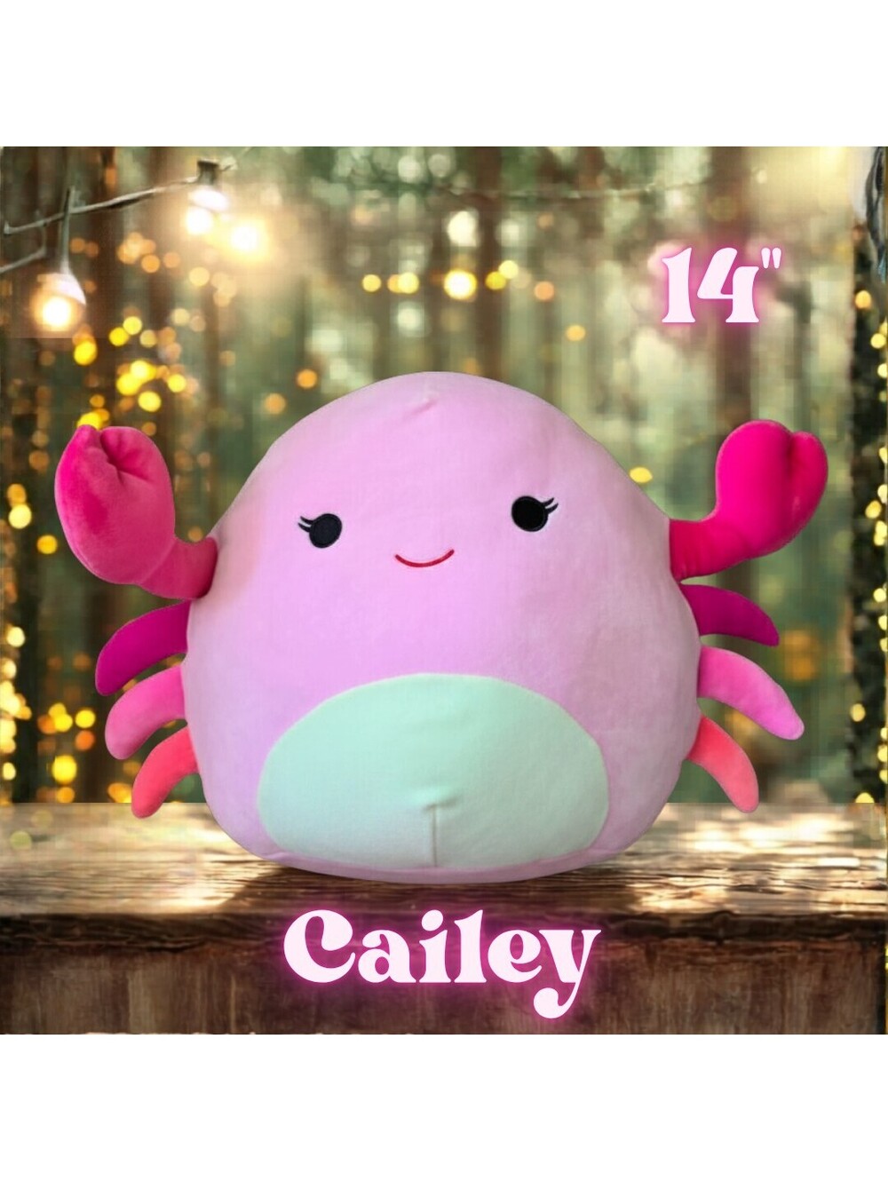 NWT Squishmallows Cailey the Pink Crab 14"